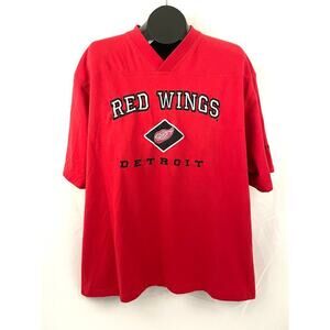 VTG‎ Detroit Red Wings Embroidered NHL Shirt LARGE 1990's Lee Sport